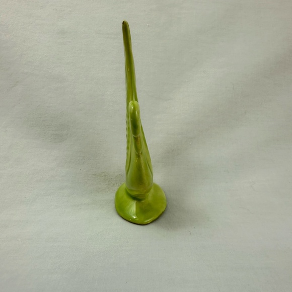 Vintage Chartreuse Porcelain Swan Mid-Century Modern - Picture 6 of 8